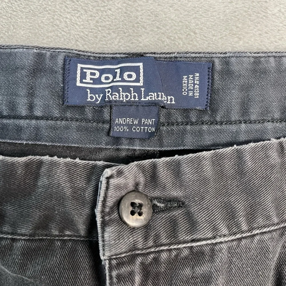 Polo Ralph Lauren Andrew Pant Chino Pants Mens 35x30 Gray Pleated Relaxed Cotton